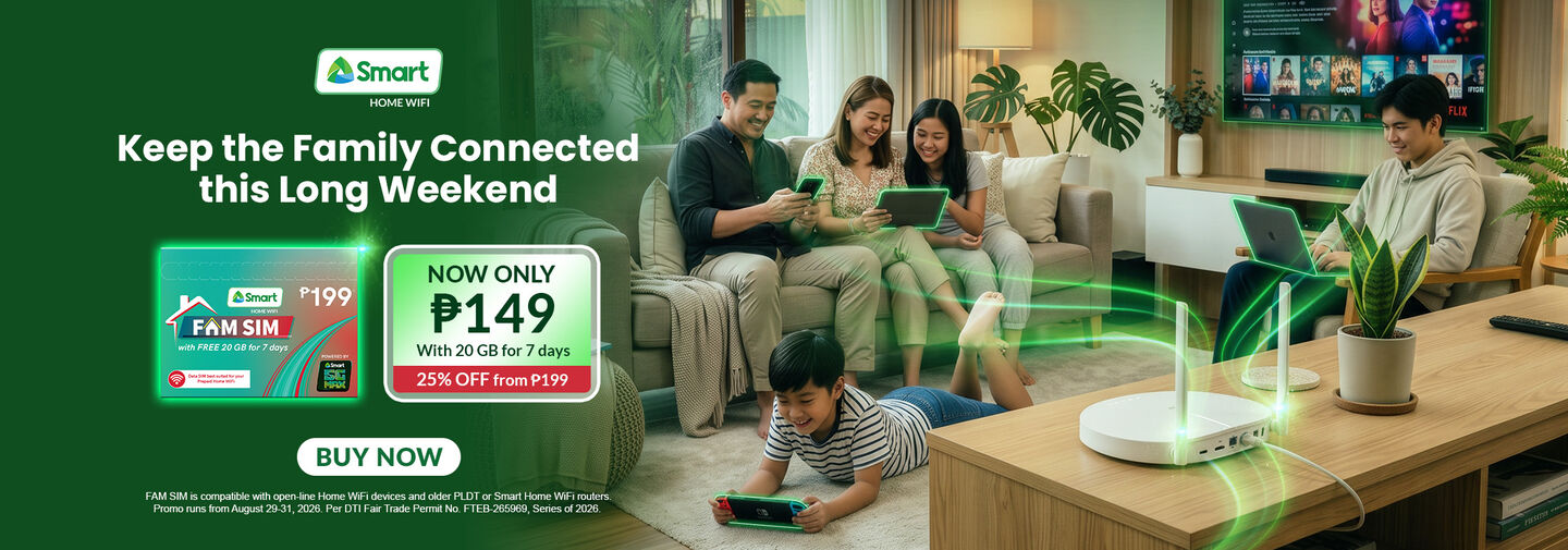 Smart Home WiFi FAM SIM now ₱159