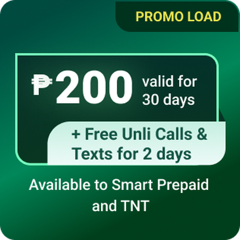 PROMO LOAD 200 FREE UNLI Calls Texts Smart Online