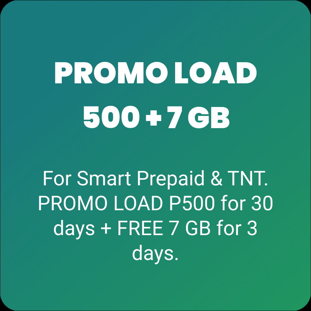 PROMO LOAD 500 + 7 GB